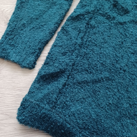 Free People Womens Alpaca Blend Sweater Oversized Soft Fuzzy Teal Long Sleeve - Picture 4 of 16